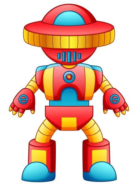 Ilustración Vectorial Dibujos Animados Robot Juguete Colorido Aislado Sobre Fondo — Archivo Imágenes Vectoriales