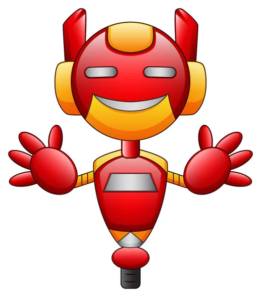 Vektor Illustration Des Roten Roboters Cartoon Figur Isoliert Auf Weißem — Stockvektor