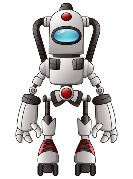 Ilustración Vectorial Cute Cartoon Robot Aislado Sobre Fondo Blanco — Vector de stock