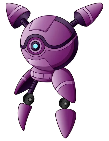Ilustración Vectorial Del Personaje Robot Púrpura Aislado Sobre Fondo Blanco — Vector de stock