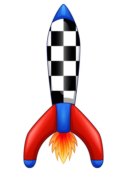 Vektorové Ilustrace Kreslené Prostor Raketové Izolované Bílým Pozadím — Stockový vektor