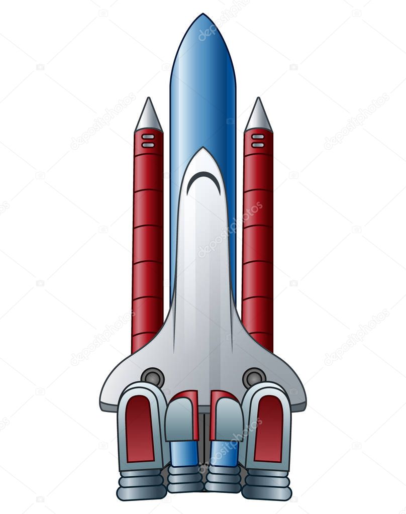 Vector illustration of Space shuttle on white background
