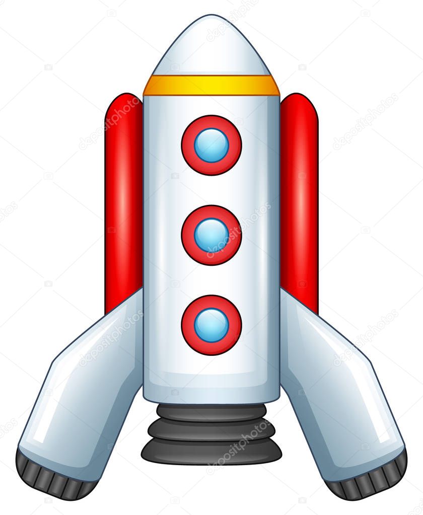 Vector illustration of Cartoon spaceship isolated on white background