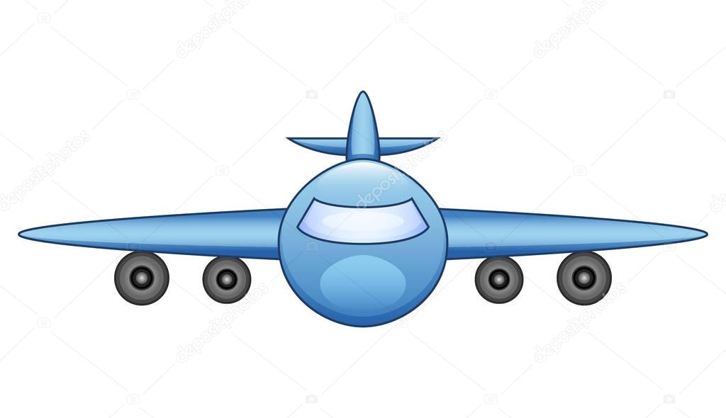 Vector illustration of Flying Airplane isolated on white background