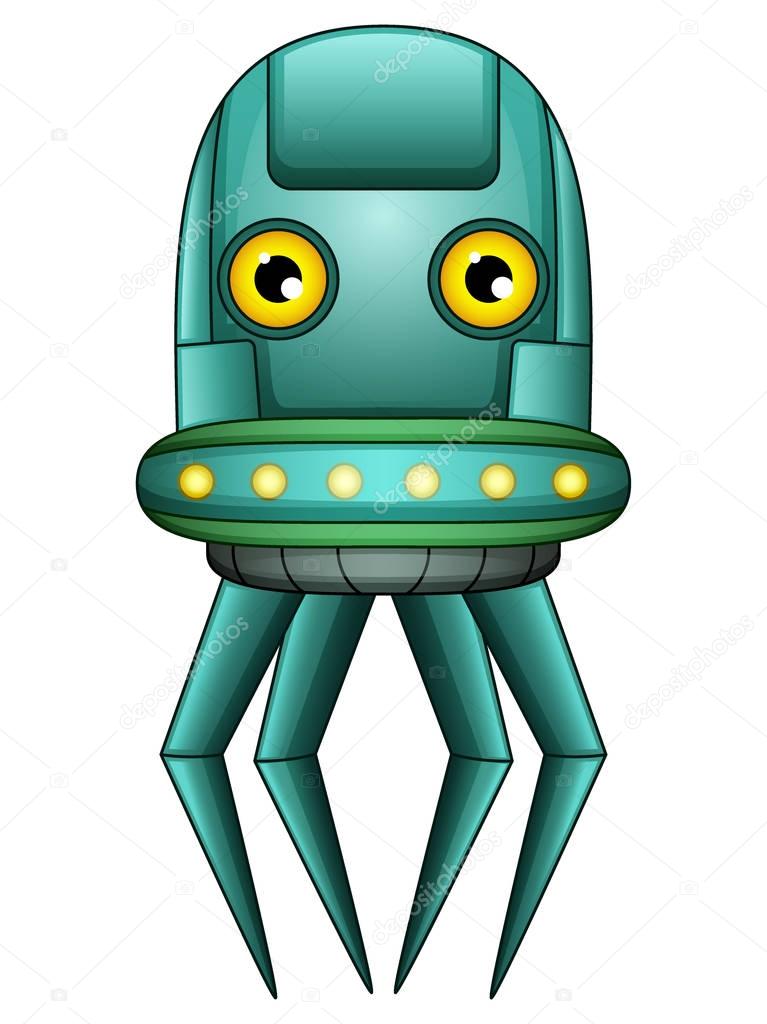 Vector illustration of Octopus Robot character isolated on white background