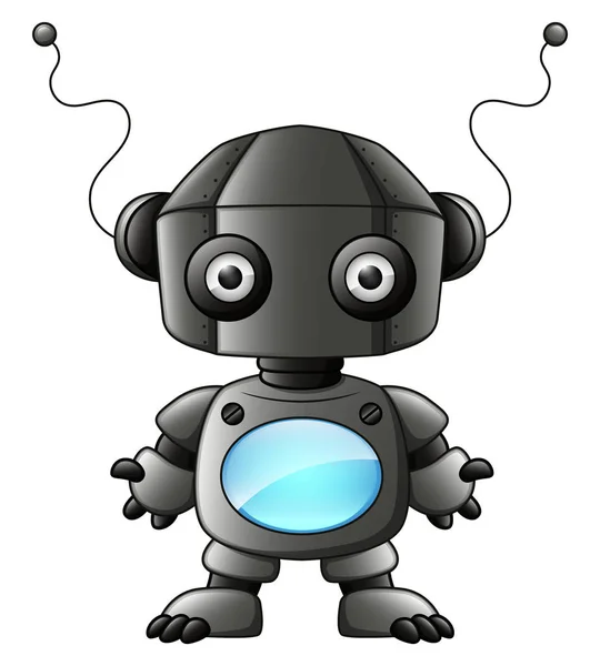 Ilustración Vectorial Lindo Robot Negro Dibujos Animados Aislado Sobre Fondo — Vector de stock