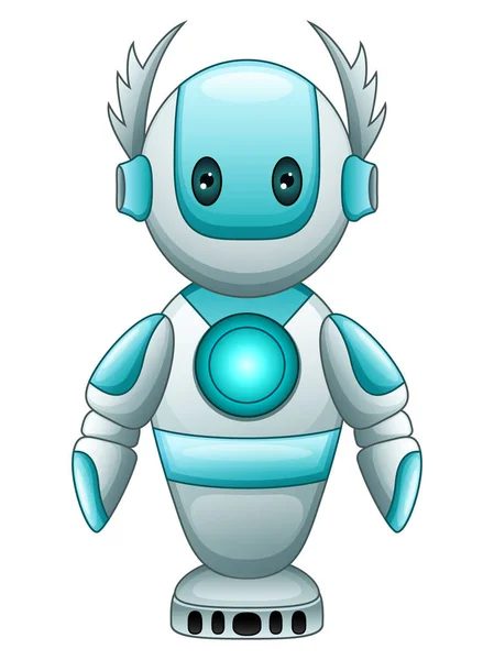 Lindo Robot Azul Dibujos Animados — Vector de stock