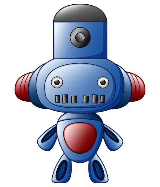 Ilustración Vectorial Lindo Robot Azul Dibujos Animados Aislado Sobre Fondo — Vector de stock