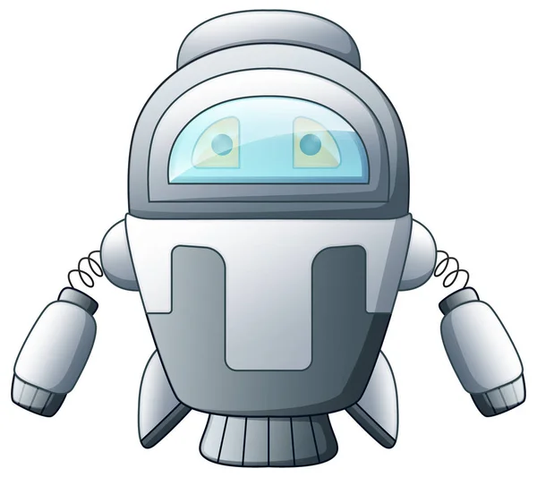 Vectorillustratie Van Cartoon Karakter Cute Robot Afgelegen Witte Achtergrond — Stockvector