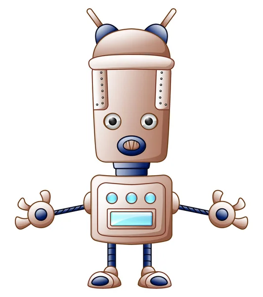 Ilustración Vectorial Personaje Dibujos Animados Robot Lindo Aislado Sobre Fondo — Archivo Imágenes Vectoriales