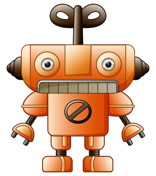 Ilustración Vectorial Juguete Robot Lindo Dibujos Animados Aislado Sobre Fondo — Vector de stock