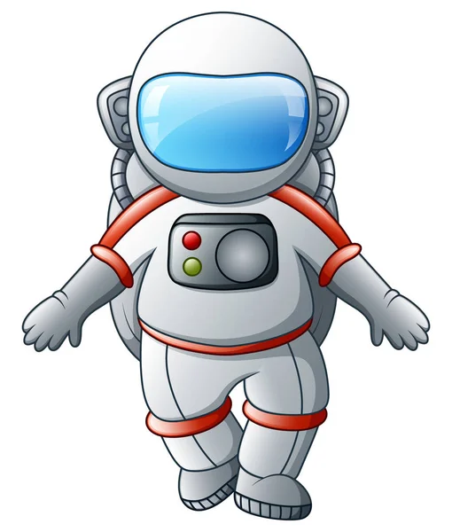 Vector Illustration Cartoon Astronaut White Background — Stock Vector