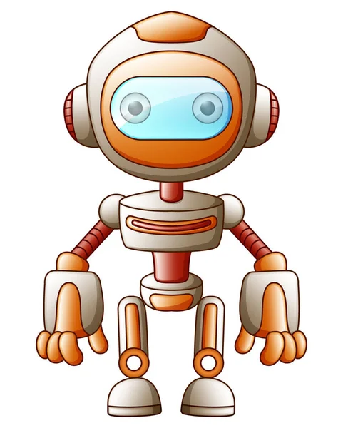 Ilustración Vectorial Lindo Robot Dibujos Animados Aislado Sobre Fondo Blanco — Vector de stock