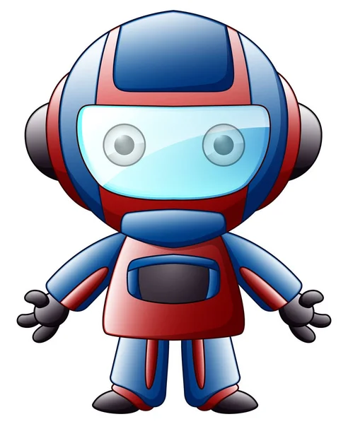 Vector Illustration Cute Cartoon Robot Isolated White Background — Stock Vector