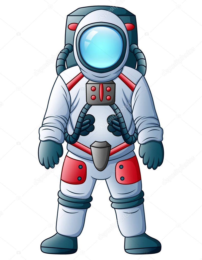 Vector illustration of Cartoon Astronaut isolated on a white background