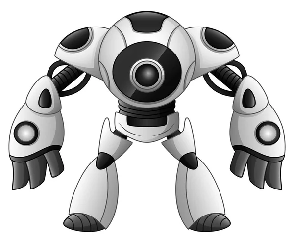 Vectorillustratie Van Schattige Robot Cartoon Geïsoleerd Witte Achtergrond — Stockvector