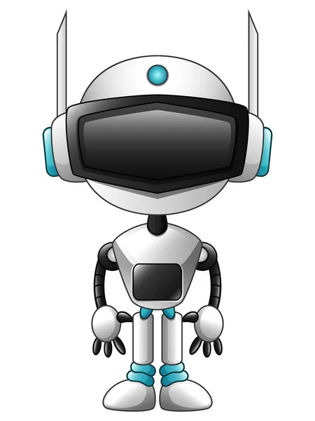 Vectorillustratie Van Witte Robot Cartoon Geïsoleerd Witte Achtergrond — Stockvector