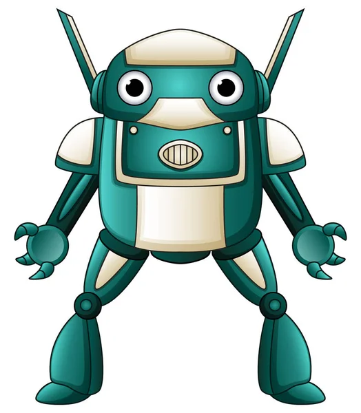Ilustración Vectorial Del Personaje Robot Dibujos Animados Aislado Sobre Fondo — Vector de stock