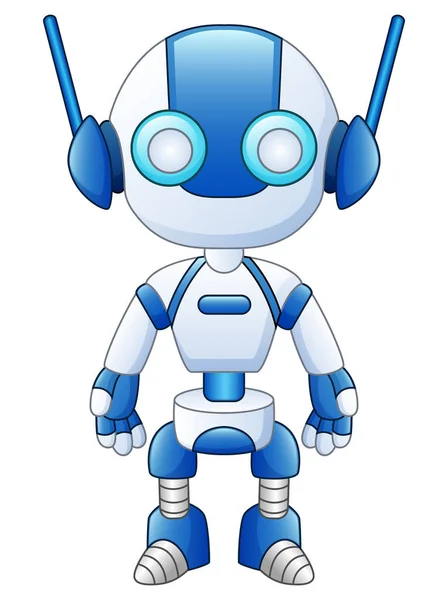 Vector Illustration Cute Cartoon Robot Isolated White Background — Stock Vector