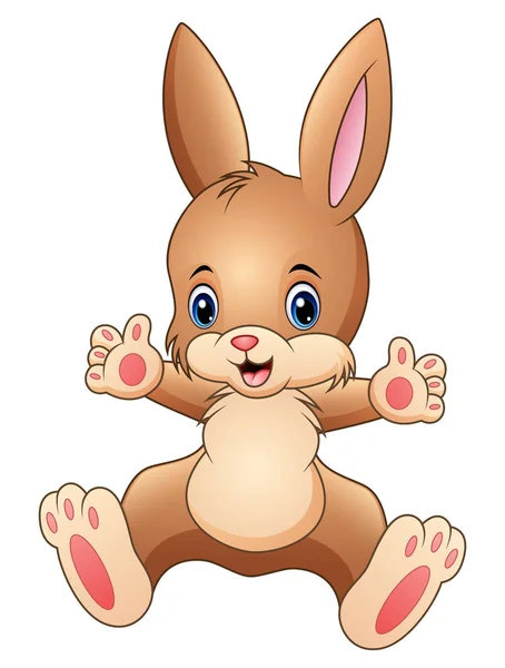 Vector Illustration Happy Rabbit Cartoon — Stock Vector
