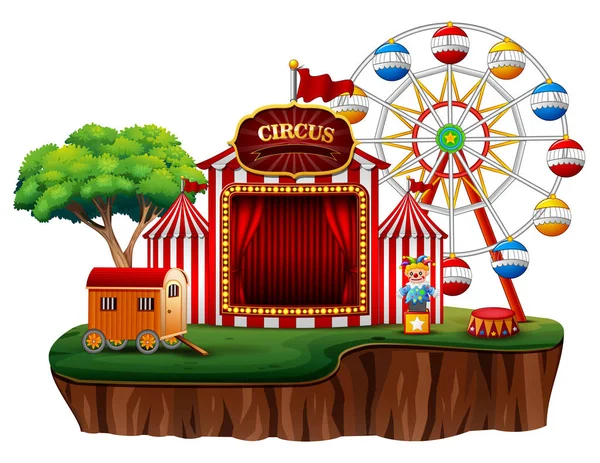 Empty Fun Fair Amusement Park Circus — Stock Vector