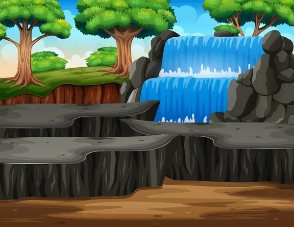 Waterfall landscape background in the middle of forest