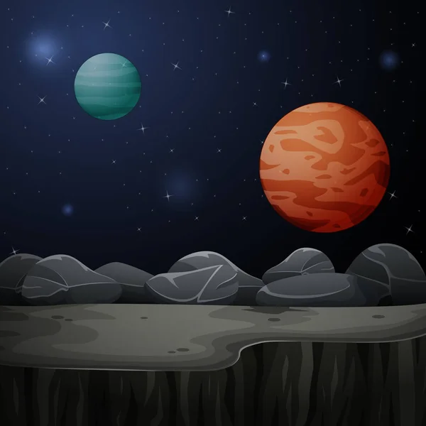 Ilustración Los Planetas Espacio Exterior — Vector de stock