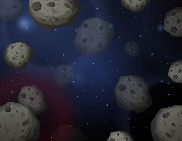 Asteroide Espacio Fondo Escena Ilustración — Vector de stock