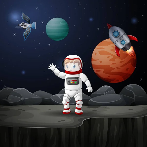 Un Mono Astronauta Flotando En El Espacio Exterior Con El Planeta Tierra Al  Fondo Stock de ilustración - Ilustración de futuro, divertido: 270963324
