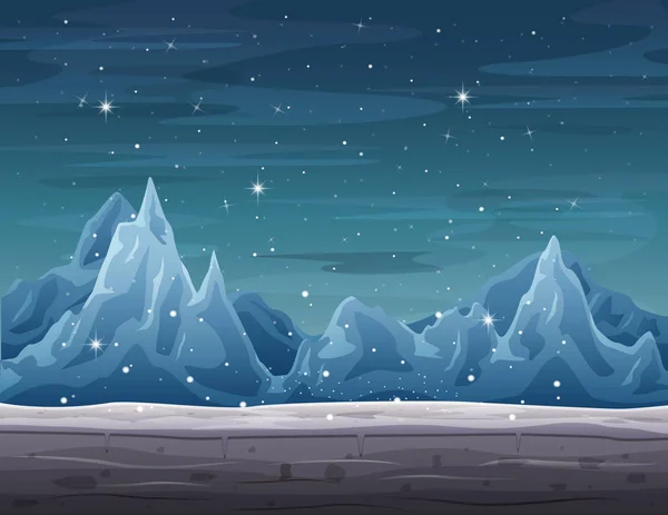 Пейзаж Айсберга Зимний Сезон Снегопадами — стоковый вектор