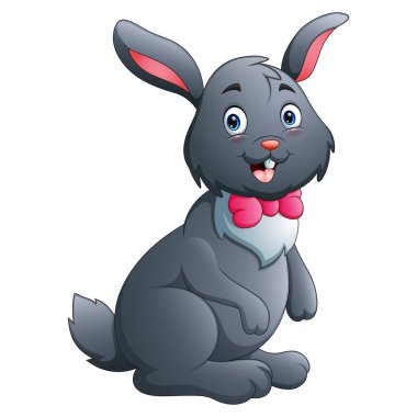 Vector Illustration Cartoon Happy Rabbit Isolated White Background ...