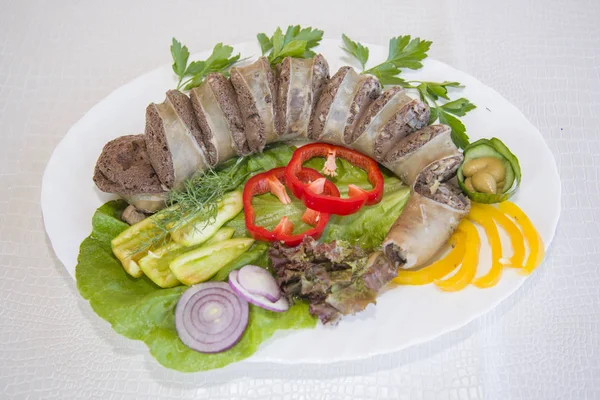 Кровавая колбаса - блюдо бурятской кухни . — стоковое фото