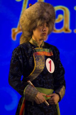 Ulan Ude, Rusya-27 Şubat 2015: Üyeler Buryat ulusal yarışması güzellik ve yetenek 