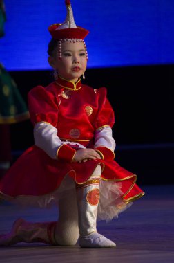 Ulan Ude, Rusya-27 Şubat 2015: Üyeler Buryat ulusal yarışması güzellik ve yetenek 