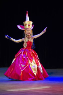 Ulan Ude, Rusya-27 Şubat 2015: Üyeler Buryat ulusal yarışması güzellik ve yetenek 