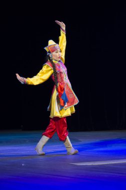 Ulan Ude, Rusya-27 Şubat 2015: Üyeler Buryat ulusal yarışması güzellik ve yetenek 