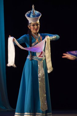 Ulan Ude, Rusya-27 Şubat 2015: Üyeler Buryat ulusal yarışması güzellik ve yetenek 