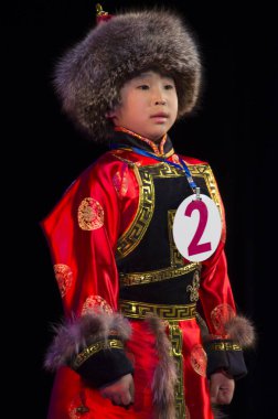 Ulan Ude, Rusya-27 Şubat 2015: Üyeler Buryat ulusal yarışması güzellik ve yetenek 