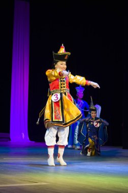 Ulan Ude, Rusya-27 Şubat 2015: Üyeler Buryat ulusal yarışması güzellik ve yetenek 