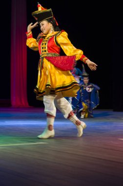 Ulan Ude, Rusya-27 Şubat 2015: Üyeler Buryat ulusal yarışması güzellik ve yetenek 