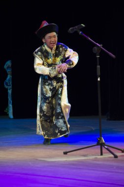 Ulan Ude, Rusya-27 Şubat 2015: Üyeler Buryat ulusal yarışması güzellik ve yetenek 