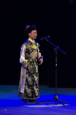 Ulan Ude, Rusya-27 Şubat 2015: Üyeler Buryat ulusal yarışması güzellik ve yetenek 