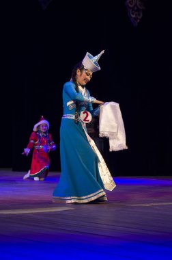 Ulan Ude, Rusya-27 Şubat 2015: Üyeler Buryat ulusal yarışması güzellik ve yetenek 