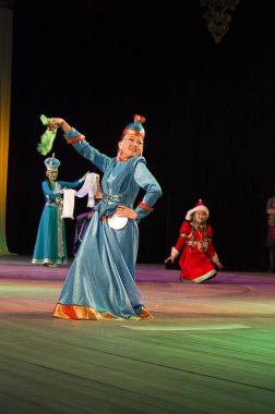 Ulan Ude, Rusya-27 Şubat 2015: Üyeler Buryat ulusal yarışması güzellik ve yetenek 