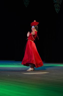 Ulan Ude, Rusya-27 Şubat 2015: Üyeler Buryat ulusal yarışması güzellik ve yetenek 