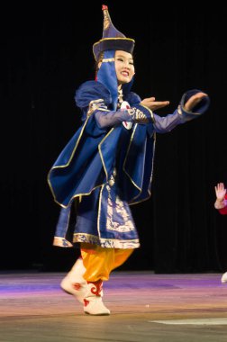 Ulan Ude, Rusya-27 Şubat 2015: Üyeler Buryat ulusal yarışması güzellik ve yetenek 