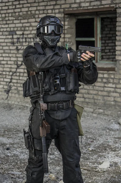 Russian special forces training at a military training ground.