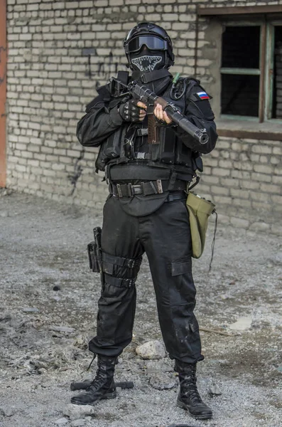 Eğitim bir askeri eğitim zemin de Rus özel kuvvetleri. — Stok fotoğraf