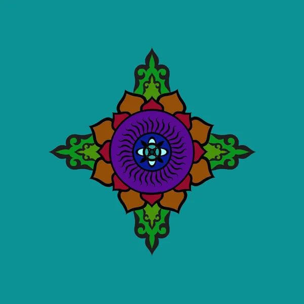 Mandala budista colorida. Figura simbólica étnica . — Fotografia de Stock