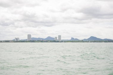 Pattaya Tayland Körfezi gemisiyle manzaraları.